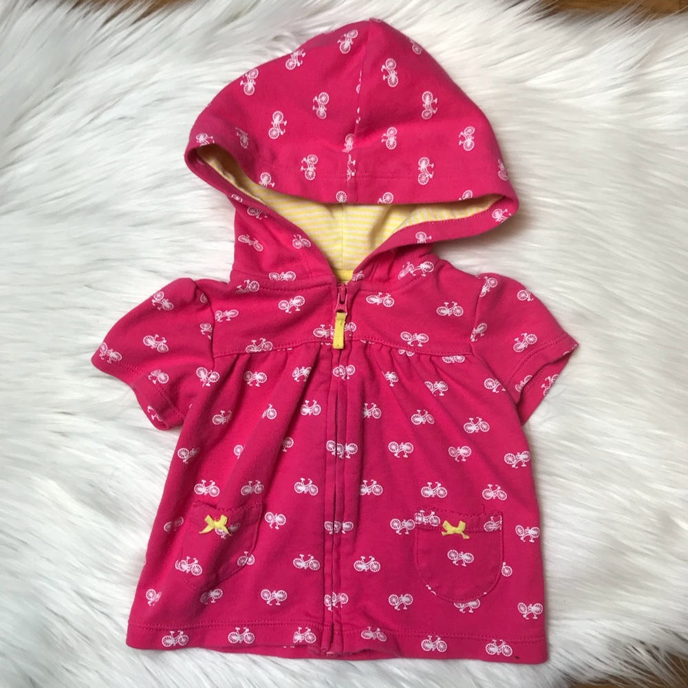 Carter’s Baby Girl Bike Print Short Sleeve Hoodie